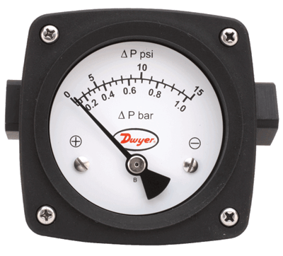 Dwyer Differential Pressure Piston-Type Gauge, Series PTGD